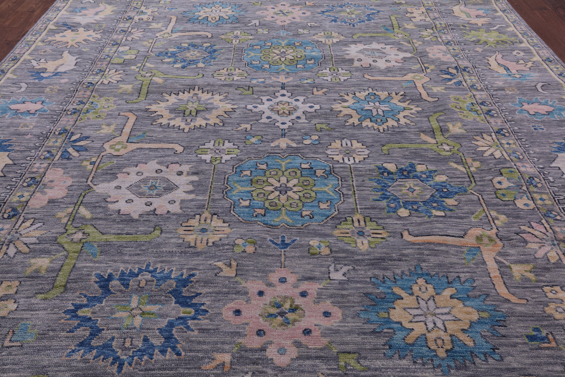 Grey Turkish Oushak Handmade Wool Rug - 10' 3" X 13' 9" - Golden Nile