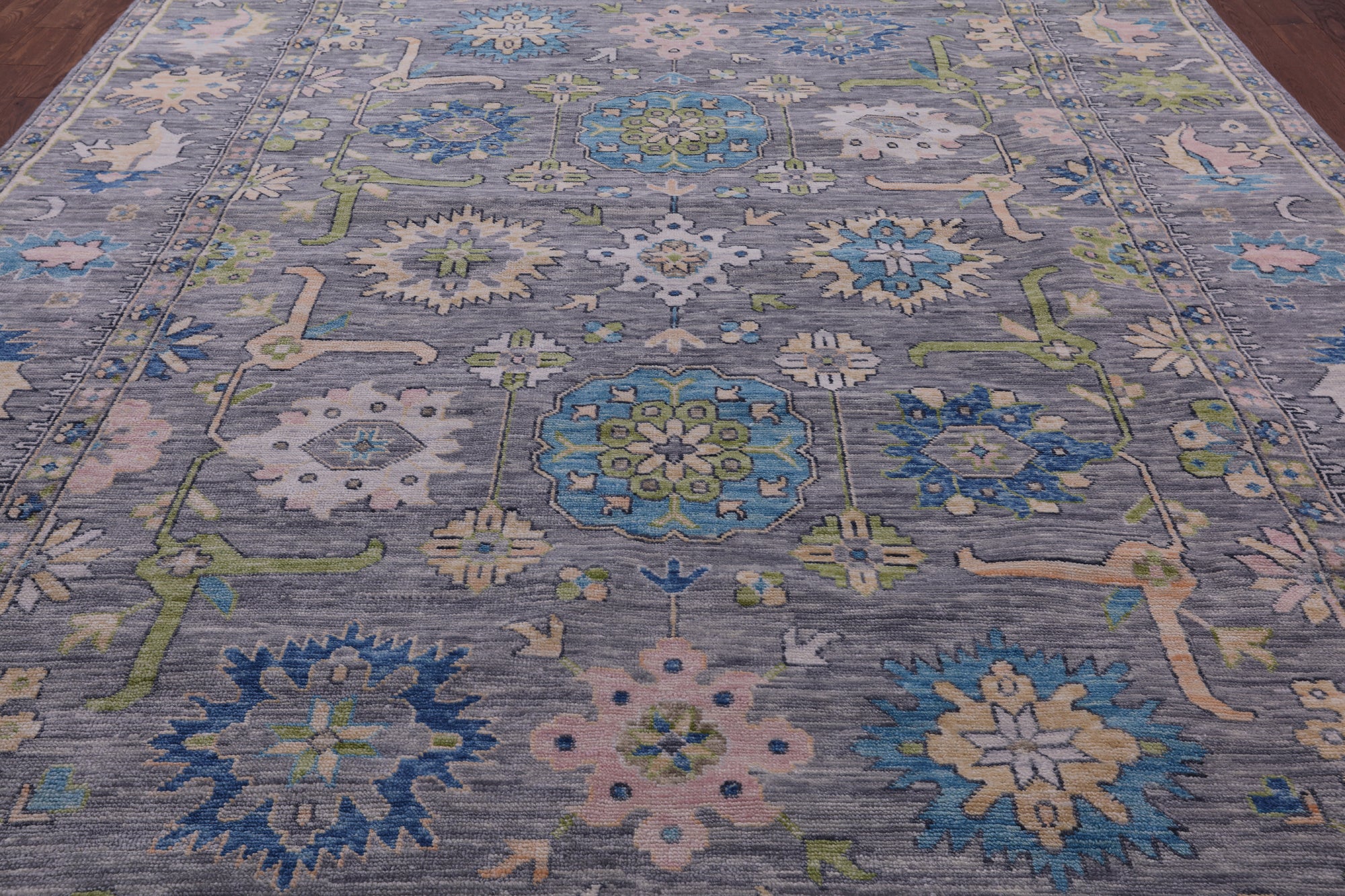 Grey Turkish Oushak Handmade Wool Rug - 10' 3" X 13' 9" - Golden Nile