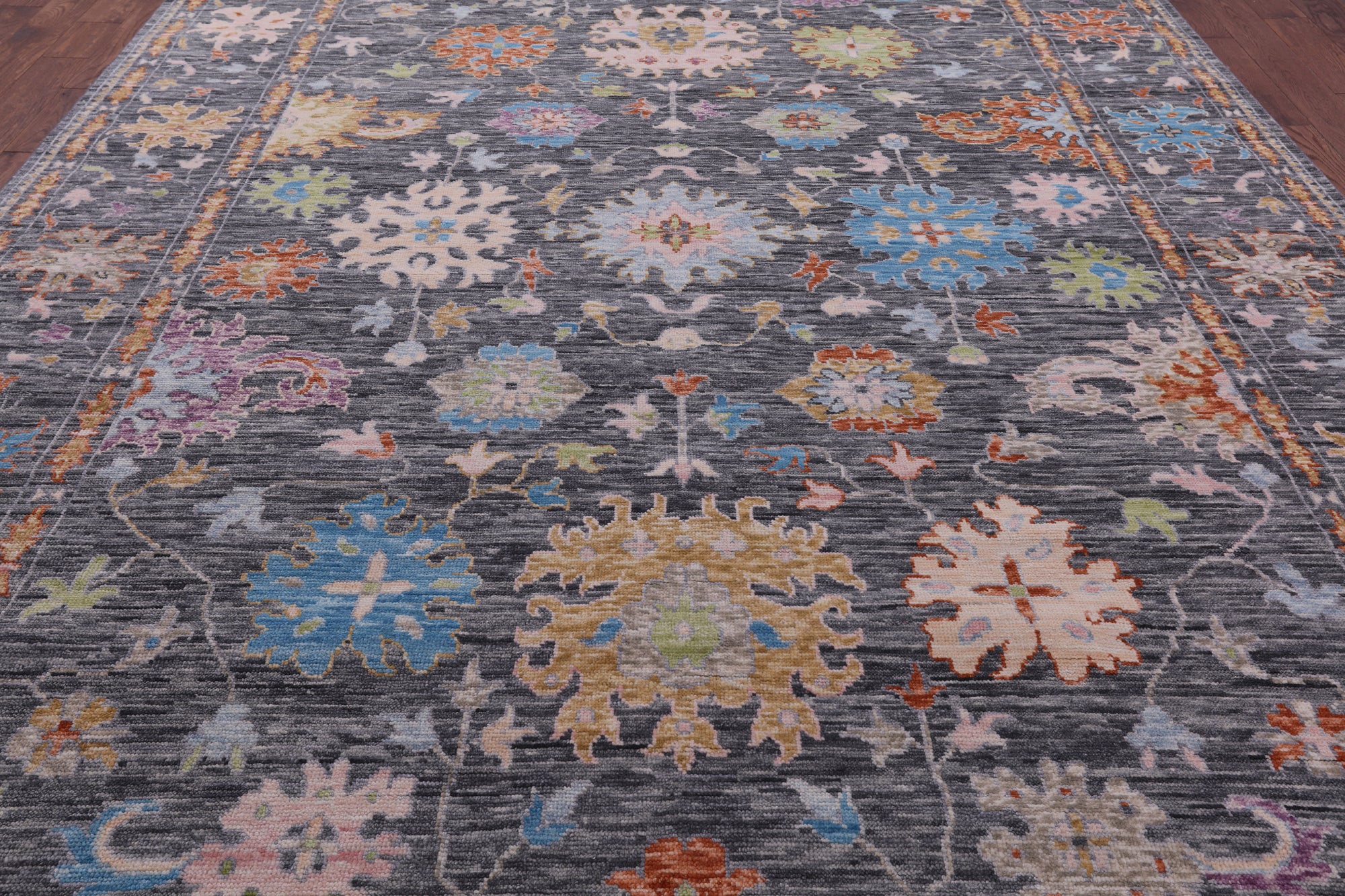 Grey Turkish Oushak Hand Knotted Wool Rug - 9' 11" X 14' 2" - Golden Nile