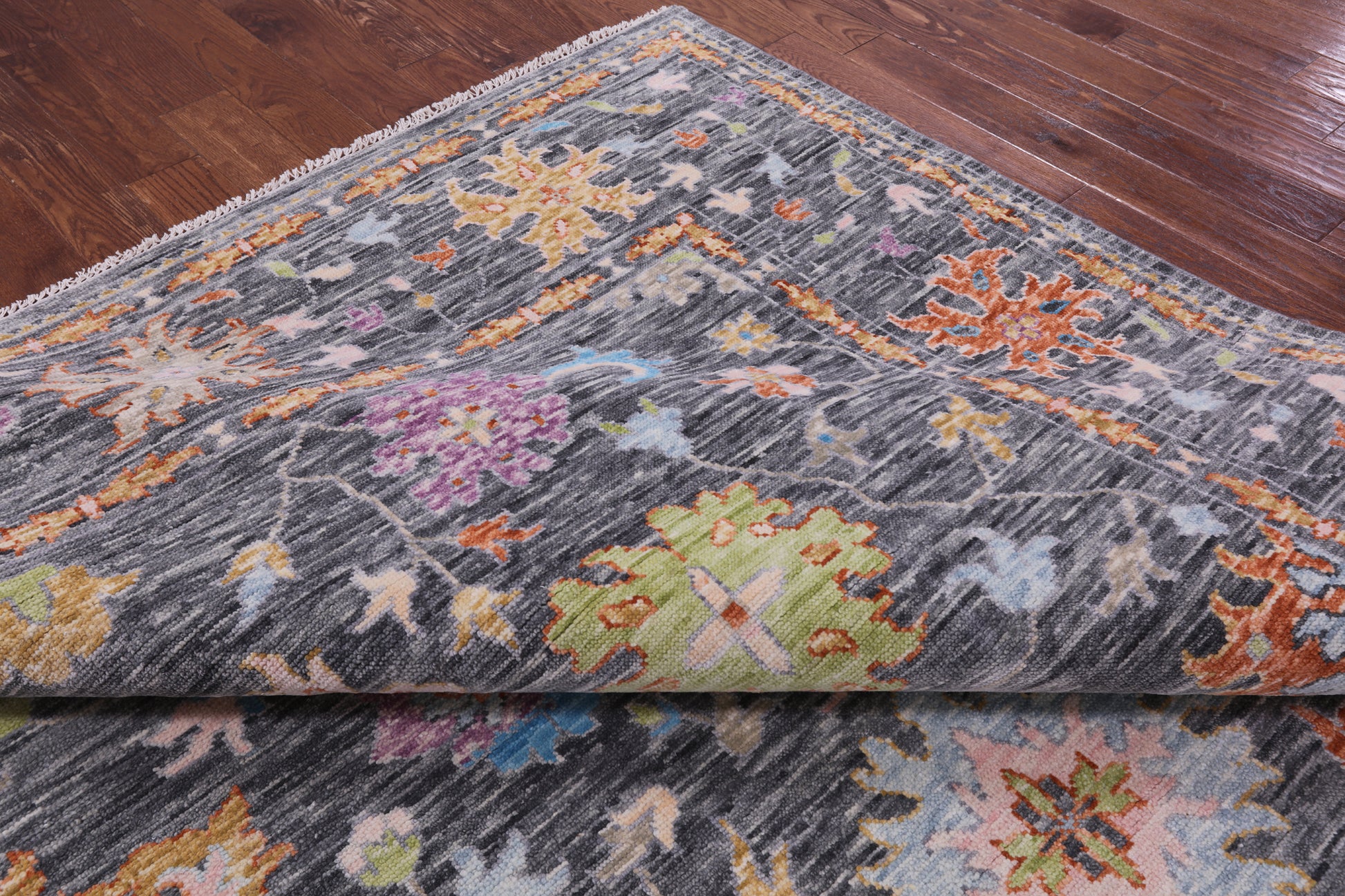 Grey Turkish Oushak Hand Knotted Wool Rug - 9' 11" X 14' 2" - Golden Nile