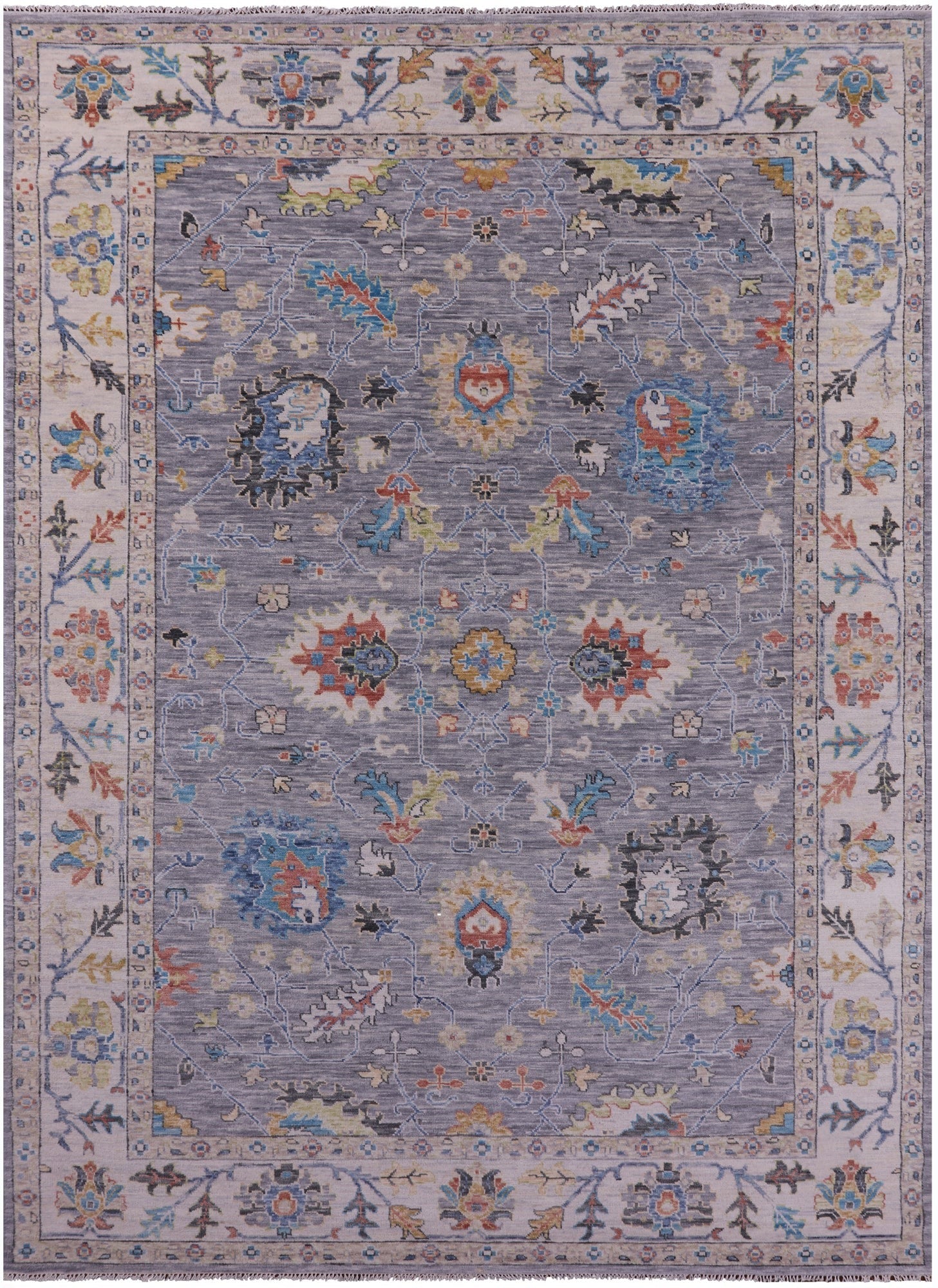 Grey Persian Tabriz Handmade Wool Rug - 10' 2" X 13' 11" - Golden Nile