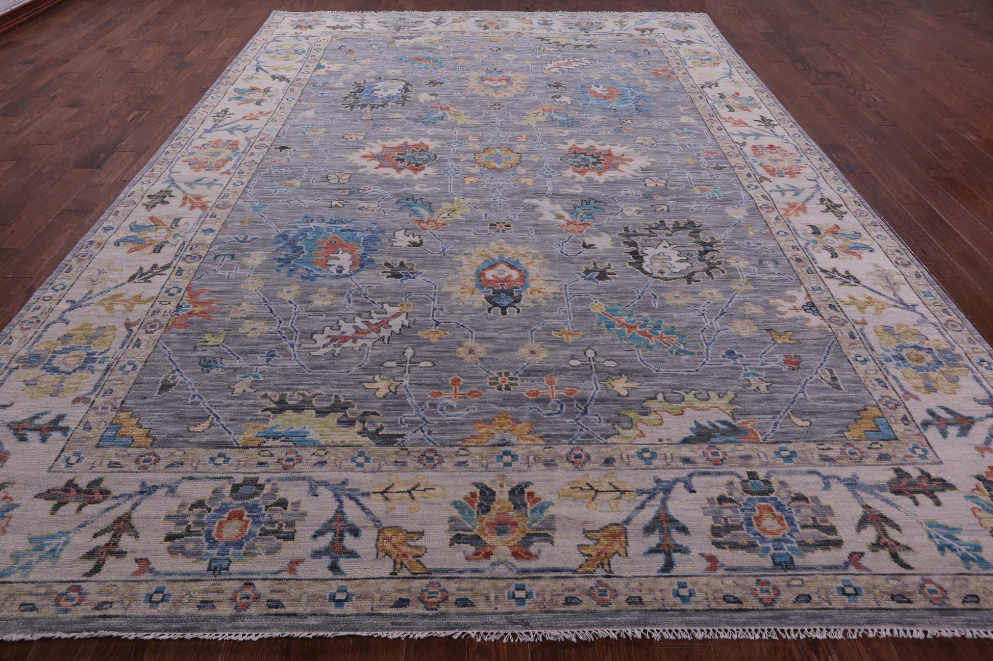 Grey Persian Tabriz Handmade Wool Rug - 10' 2" X 13' 11" - Golden Nile