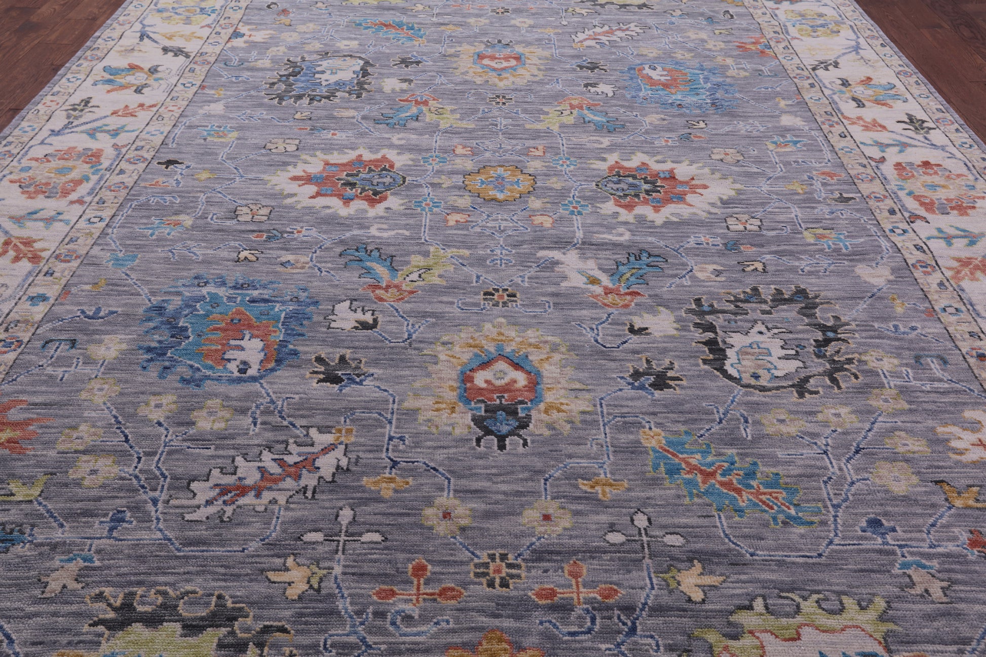 Grey Persian Tabriz Handmade Wool Rug - 10' 2" X 13' 11" - Golden Nile