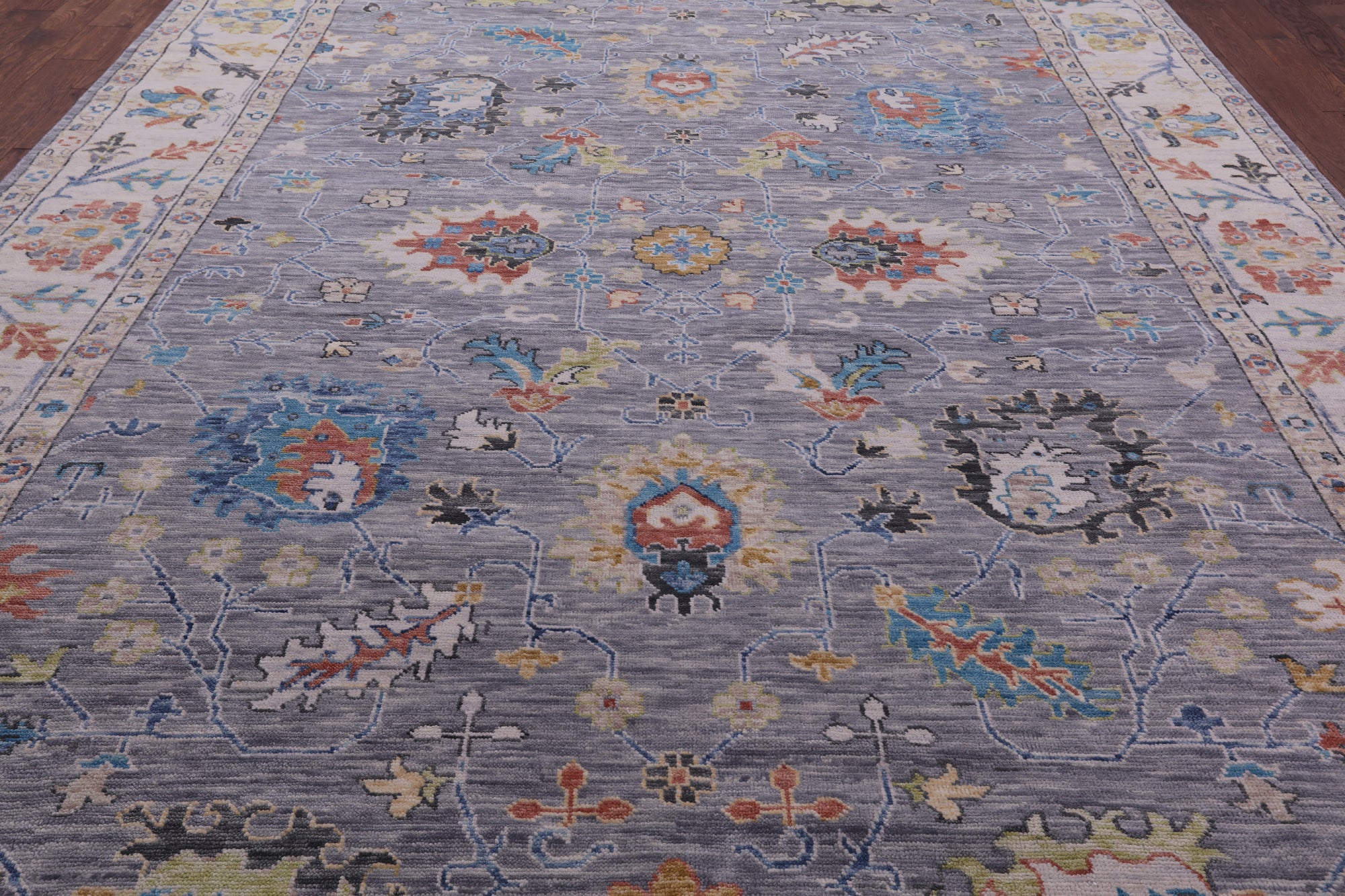 Grey Persian Tabriz Handmade Wool Rug - 10' 2" X 13' 11" - Golden Nile