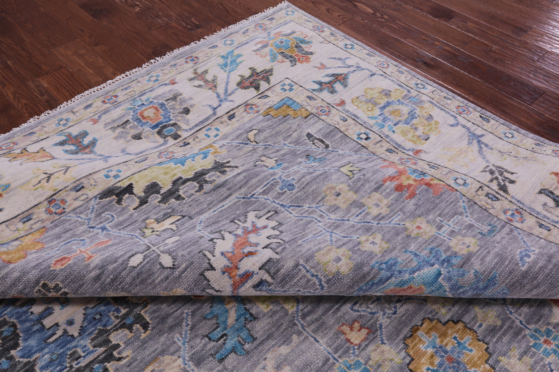 Grey Persian Tabriz Handmade Wool Rug - 10' 2" X 13' 11" - Golden Nile