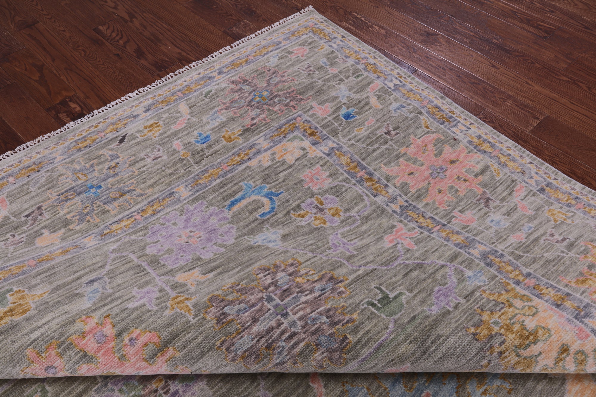 Turkish Oushak Hand Knotted Wool Rug - 10' 2" X 13' 11" - Golden Nile