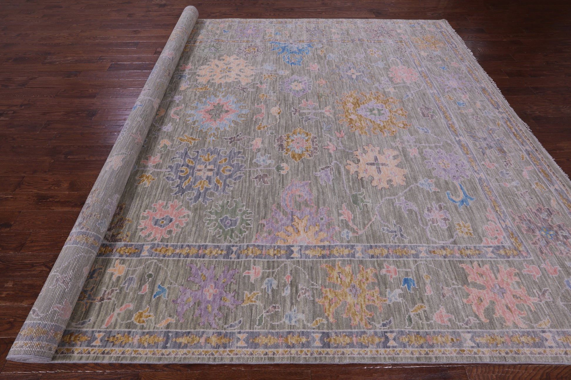 Turkish Oushak Hand Knotted Wool Rug - 10' 2" X 13' 11" - Golden Nile