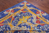 Blue William Morris Hand Knotted Wool Rug - 10' 1" X 13' 9" - Golden Nile
