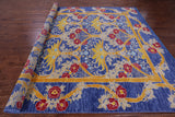 Blue William Morris Hand Knotted Wool Rug - 10' 1" X 13' 9" - Golden Nile