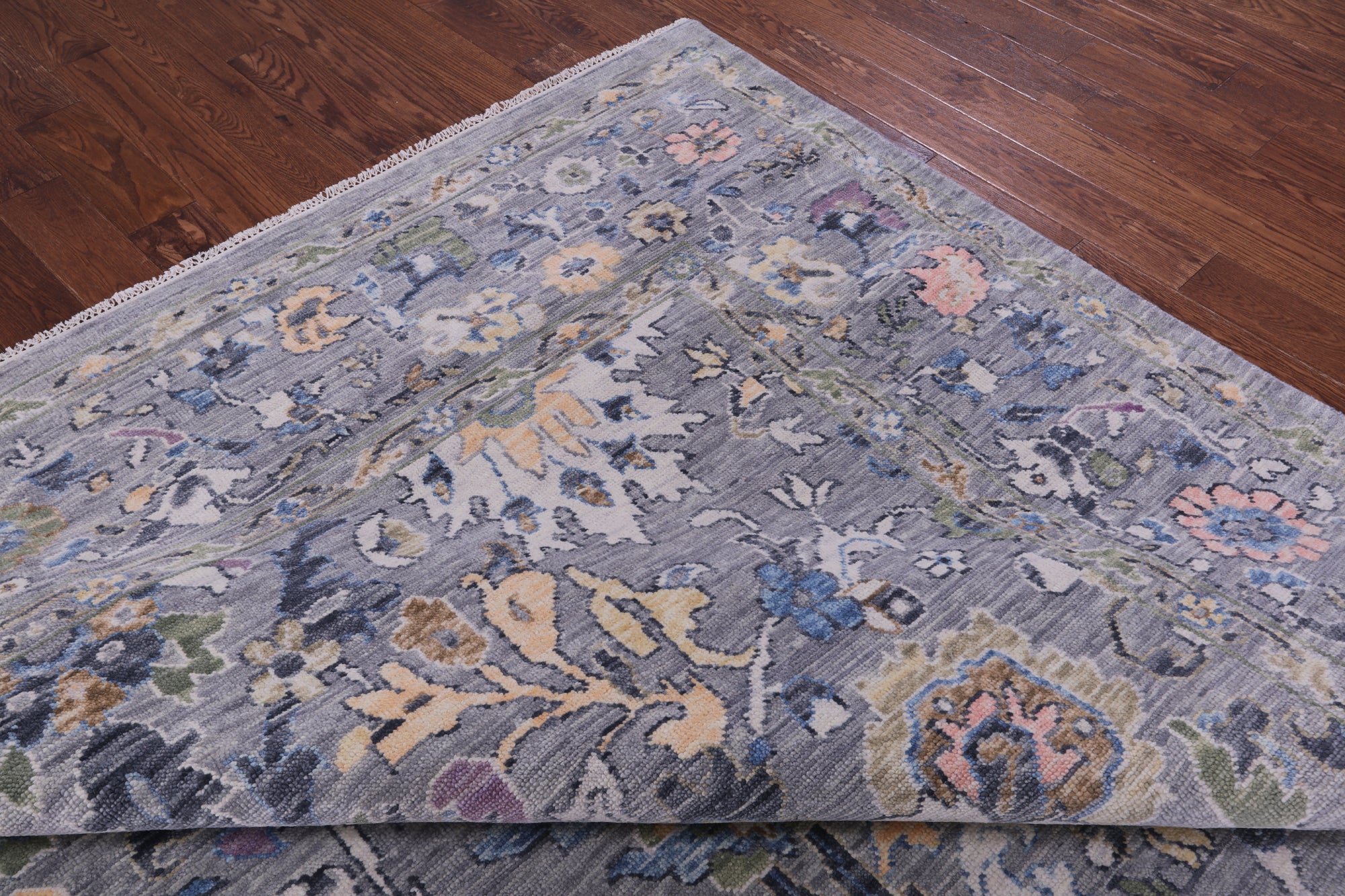 Grey Turkish Oushak Hand Knotted Wool Rug - 10' 3" X 13' 10" - Golden Nile