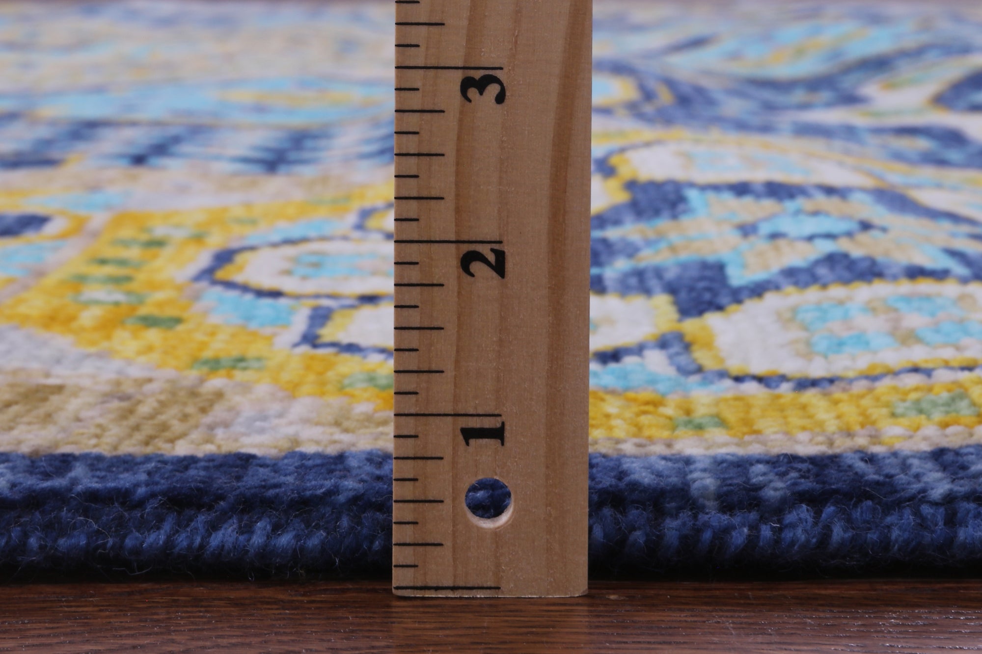 Blue Geometric Persian Mamluk Hand Knotted Wool Rug - 9' 11" X 14' 0" - Golden Nile