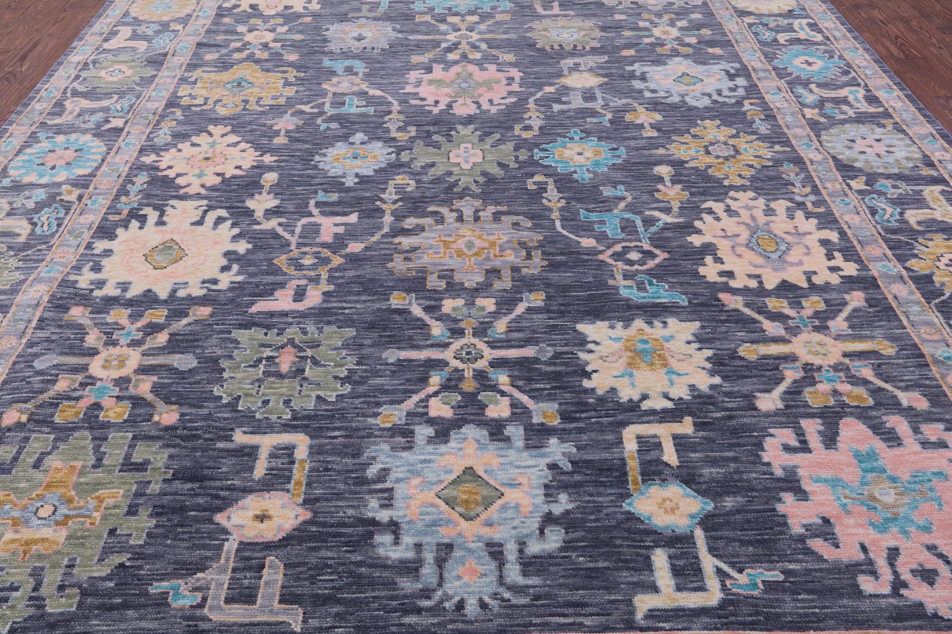 Grey Turkish Oushak Hand Knotted Wool Rug - 10' 2" X 14' 0" - Golden Nile