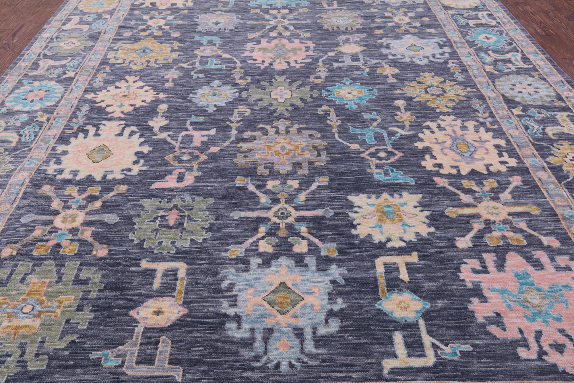 Grey Turkish Oushak Hand Knotted Wool Rug - 10' 2" X 14' 0" - Golden Nile