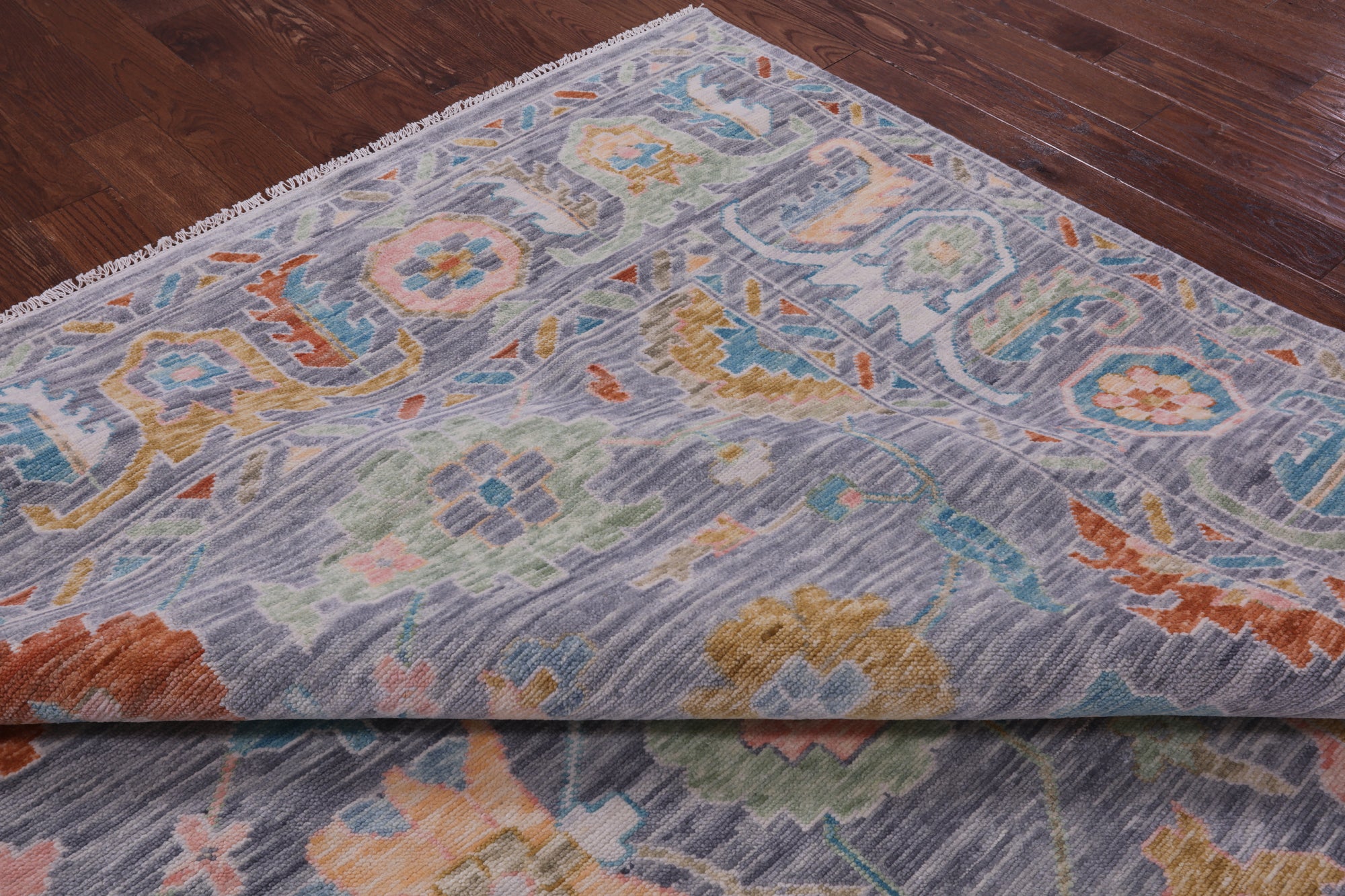 Grey Turkish Oushak Hand Knotted Wool Rug - 10' 1" X 13' 7" - Golden Nile