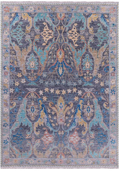 Grey Turkish Oushak Hand Knotted Wool Rug - 10' 1" X 13' 9" - Golden Nile