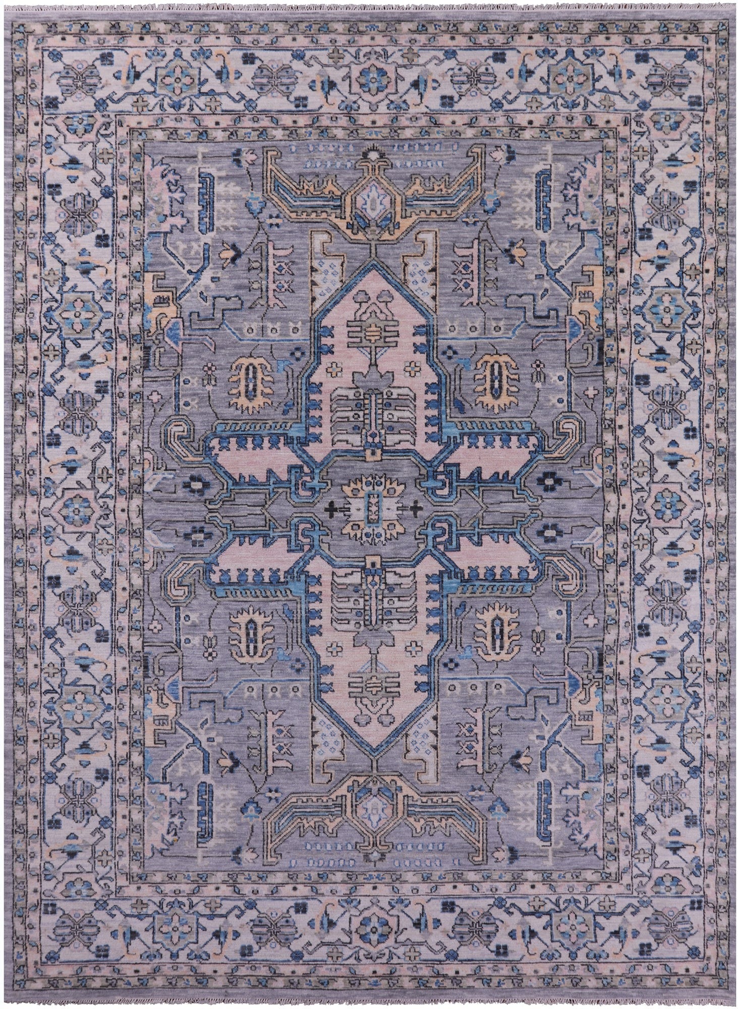 Grey Heriz Serapi Hand Knotted Wool Rug - 10' 2" X 13' 10" - Golden Nile