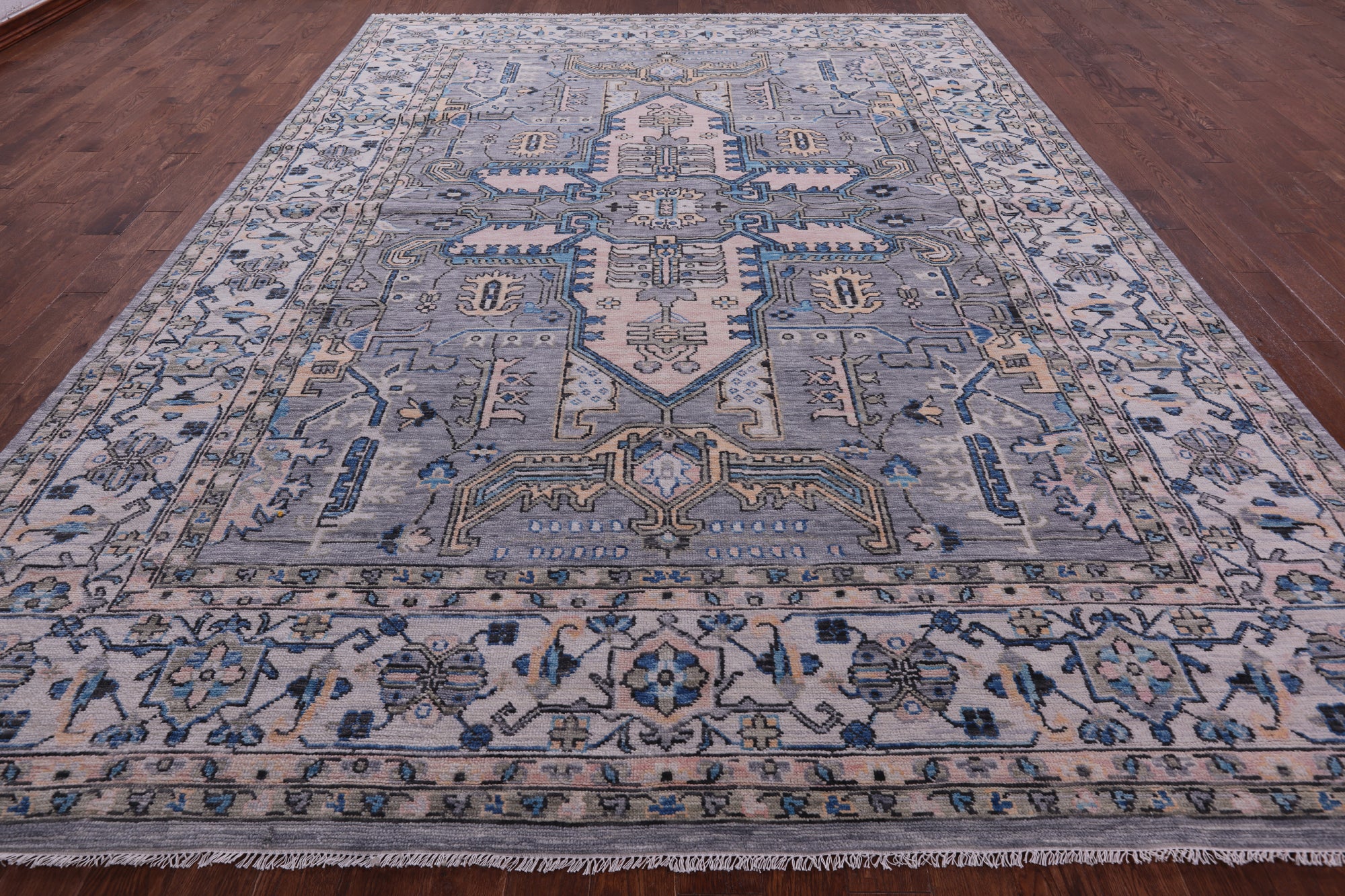 Grey Heriz Serapi Hand Knotted Wool Rug - 10' 2" X 13' 10" - Golden Nile