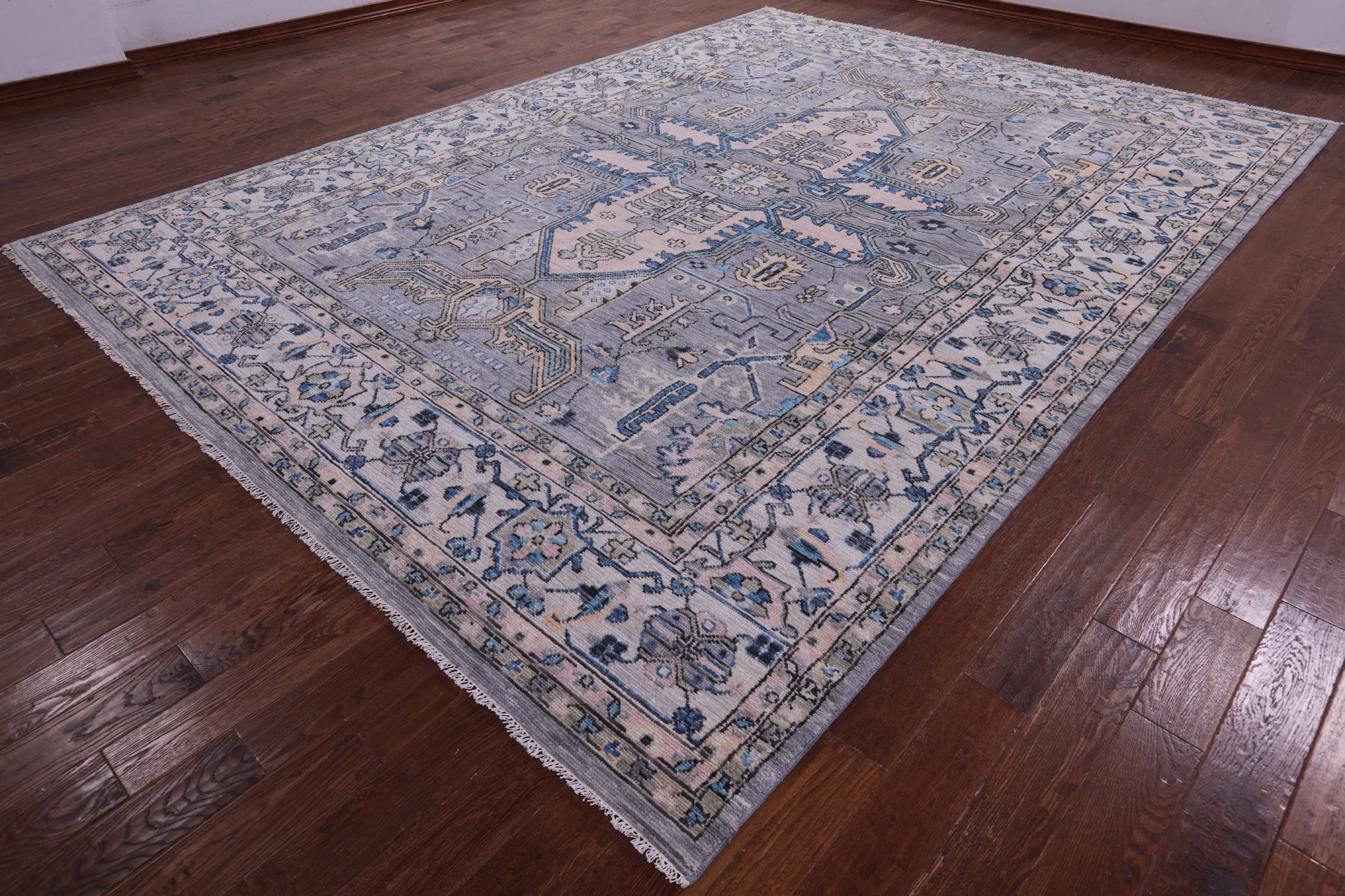 Grey Heriz Serapi Hand Knotted Wool Rug - 10' 2" X 13' 10" - Golden Nile