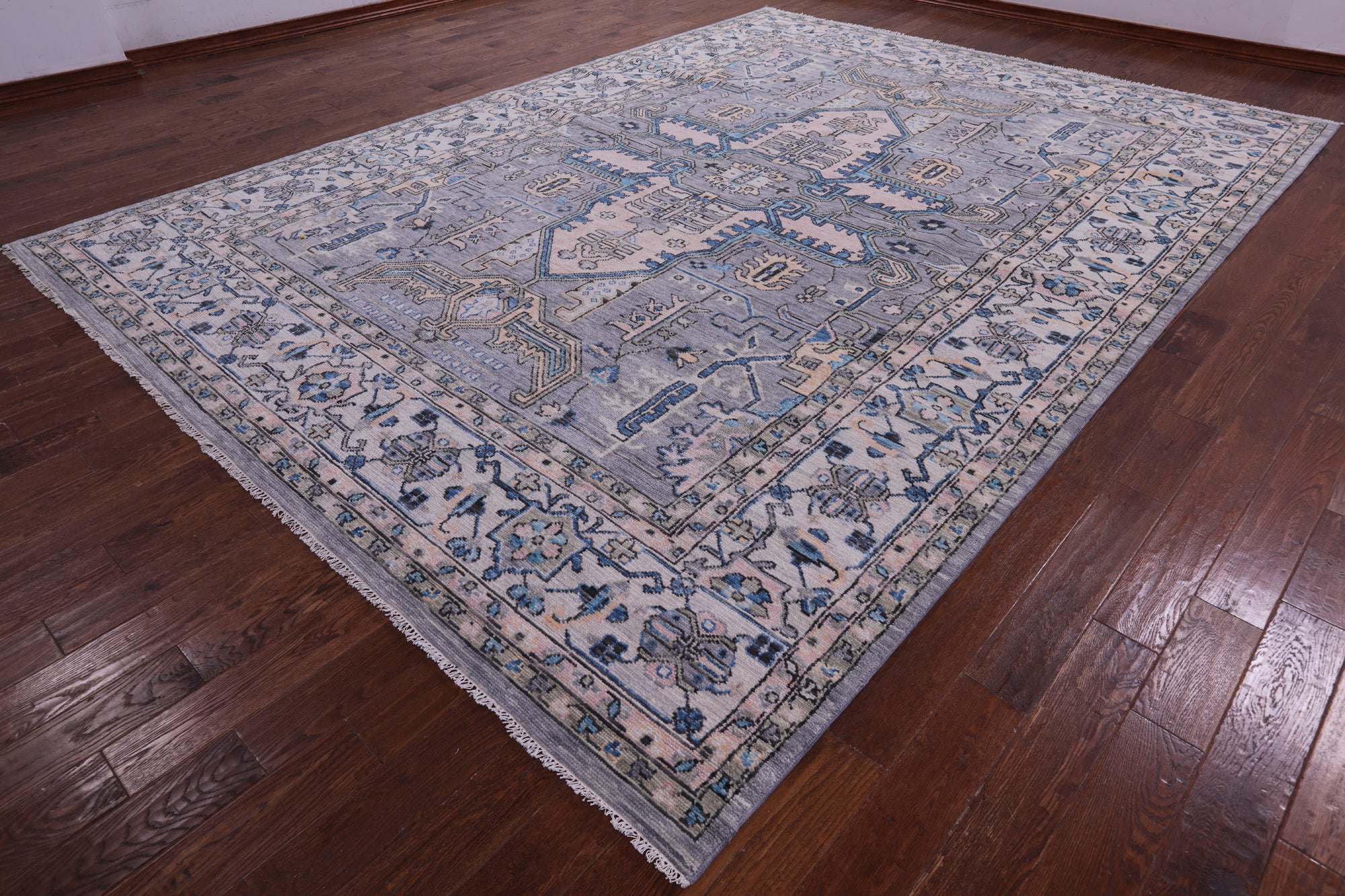 Grey Heriz Serapi Hand Knotted Wool Rug - 10' 2" X 13' 10" - Golden Nile