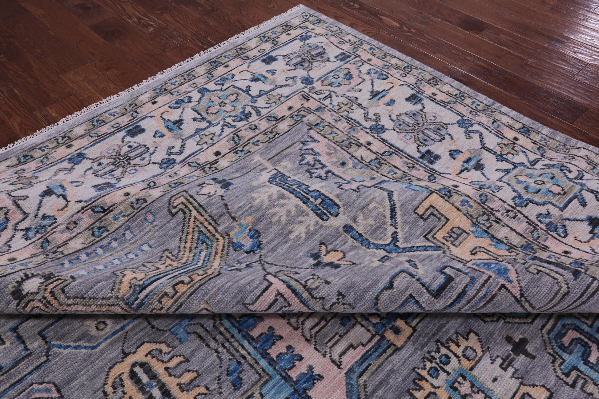 Grey Heriz Serapi Hand Knotted Wool Rug - 10' 2" X 13' 10" - Golden Nile