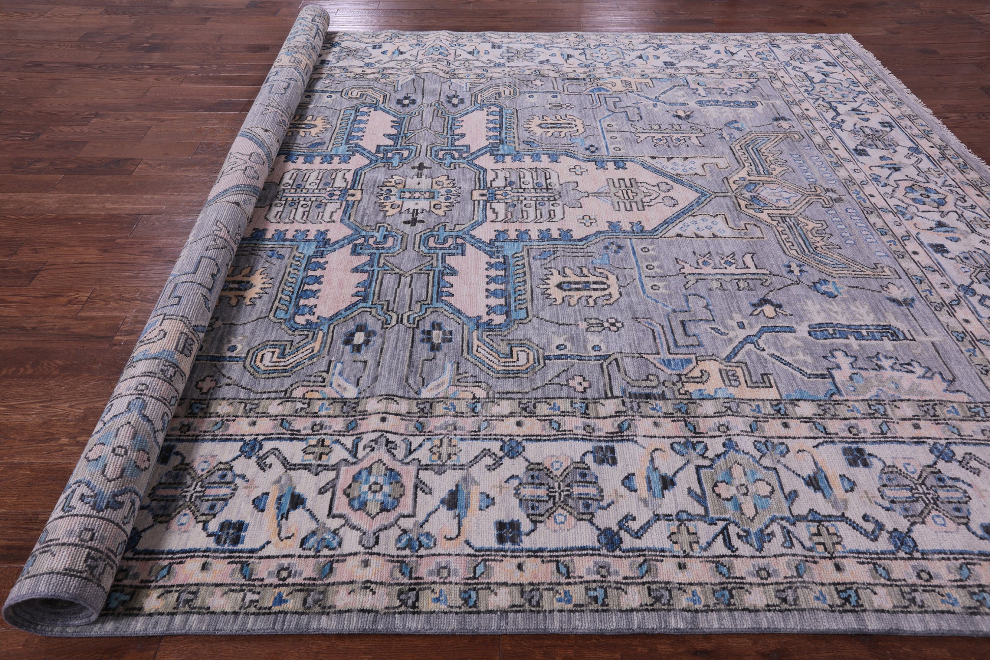 Grey Heriz Serapi Hand Knotted Wool Rug - 10' 2" X 13' 10" - Golden Nile