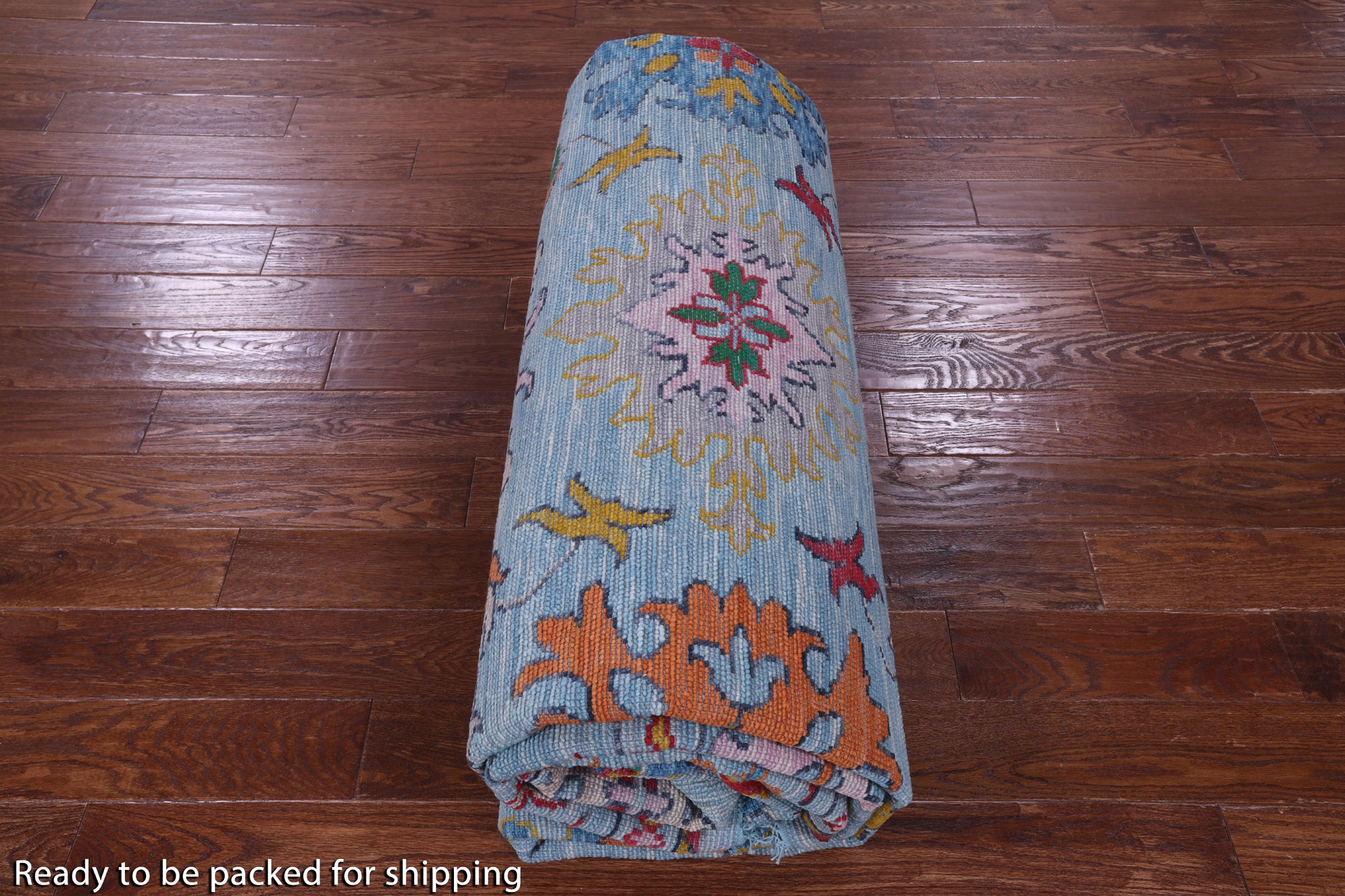 Blue Turkish Oushak Hand Knotted Wool Rug - 10' 3" X 13' 10" - Golden Nile