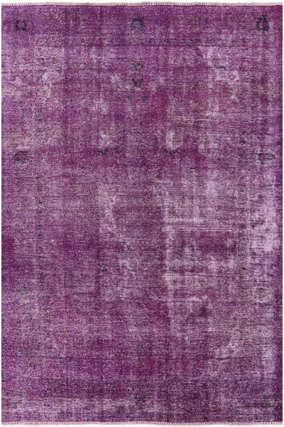 Purple Persian Overdyed Handmade Wool Area Rug - 6' 6" X 9' 8" - Golden Nile