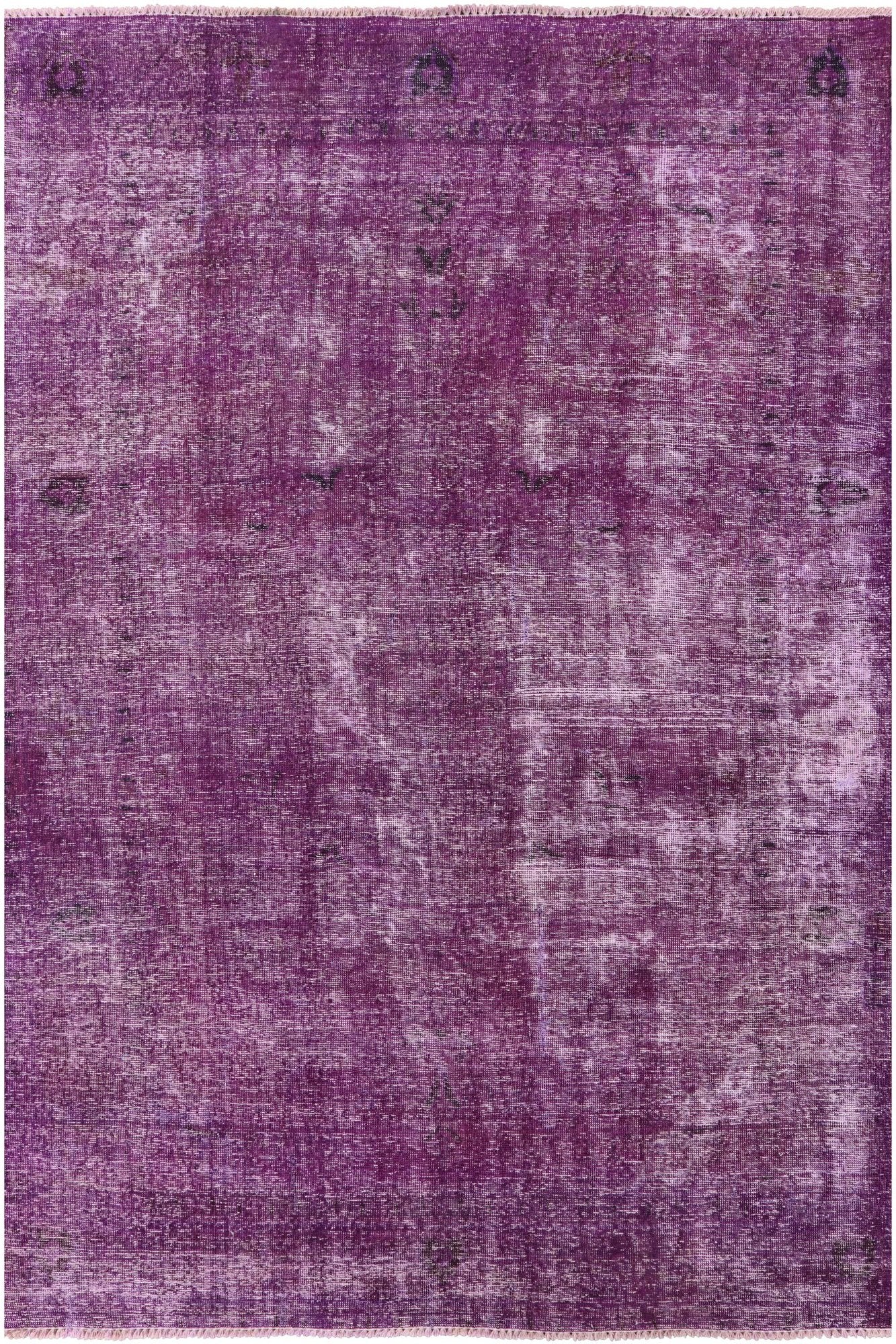 Purple Persian Overdyed Handmade Wool Area Rug - 6' 6" X 9' 8" - Golden Nile