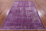 Purple Persian Overdyed Handmade Wool Area Rug - 6' 6" X 9' 8" - Golden Nile