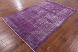 Purple Persian Overdyed Handmade Wool Area Rug - 6' 6" X 9' 8" - Golden Nile