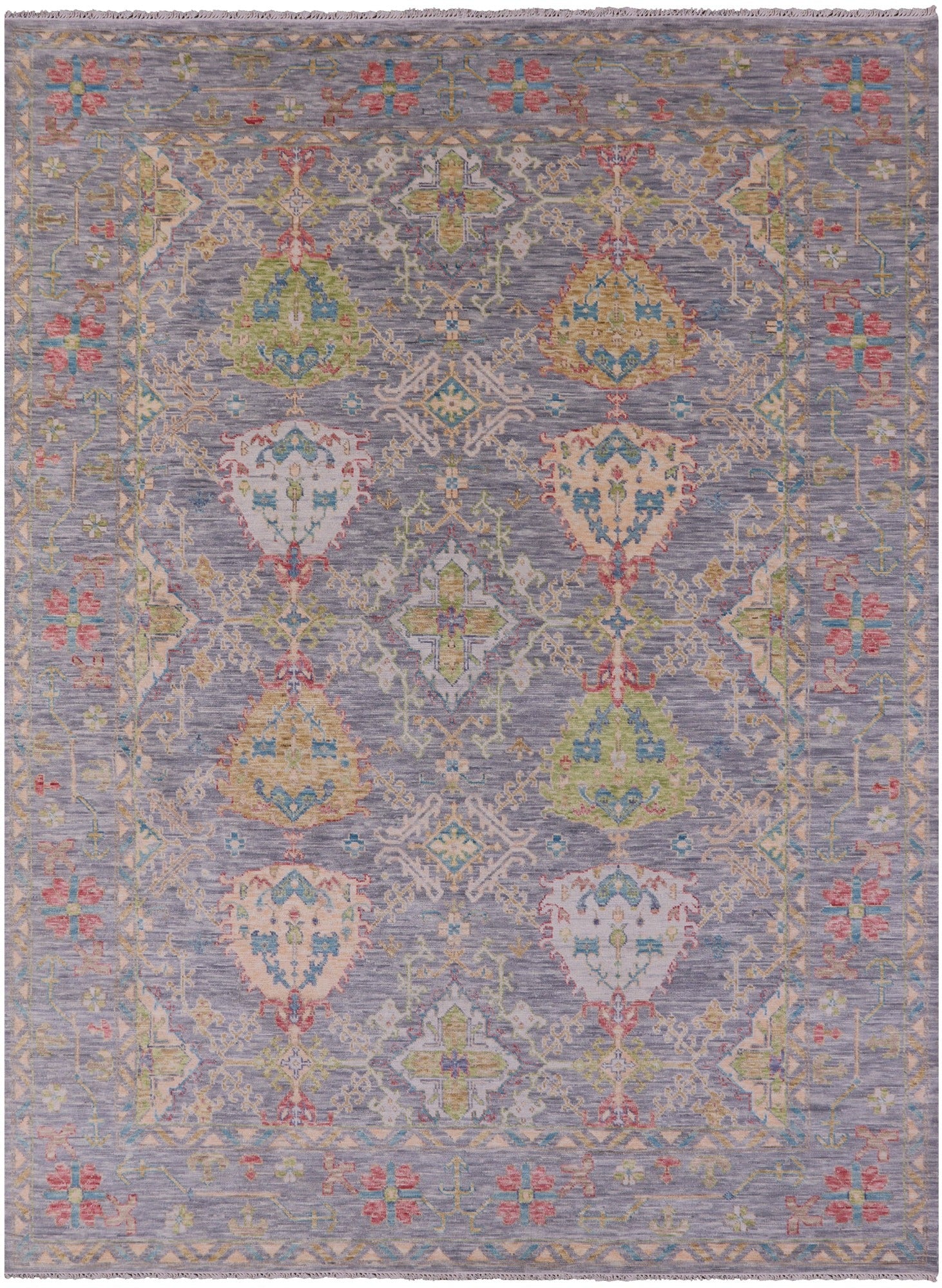 Grey Turkish Oushak Hand Knotted Wool Rug - 10' 4" X 13' 11" - Golden Nile