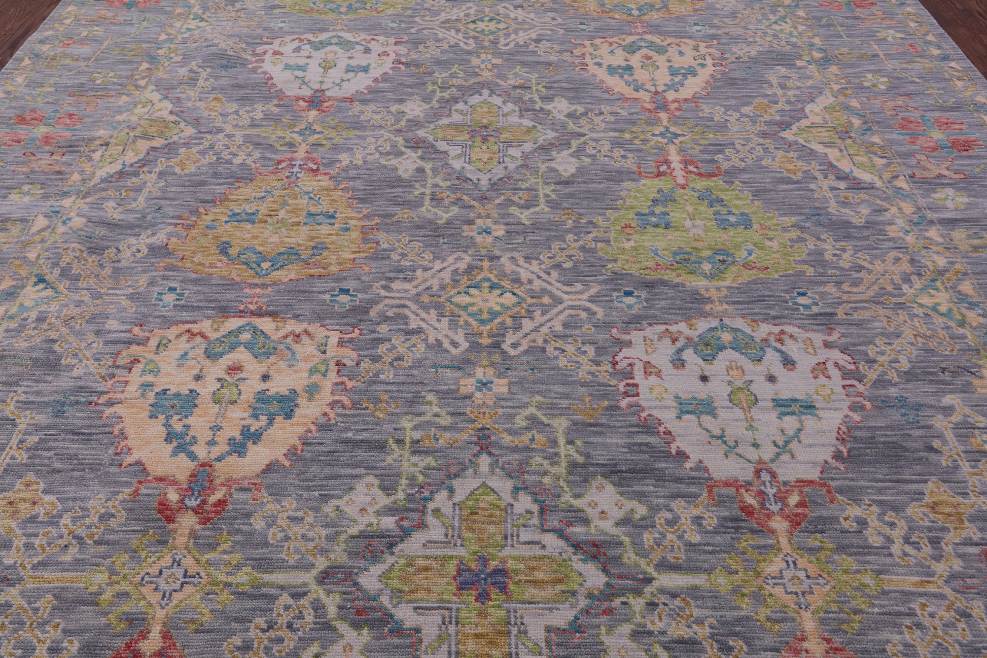 Grey Turkish Oushak Hand Knotted Wool Rug - 10' 4" X 13' 11" - Golden Nile