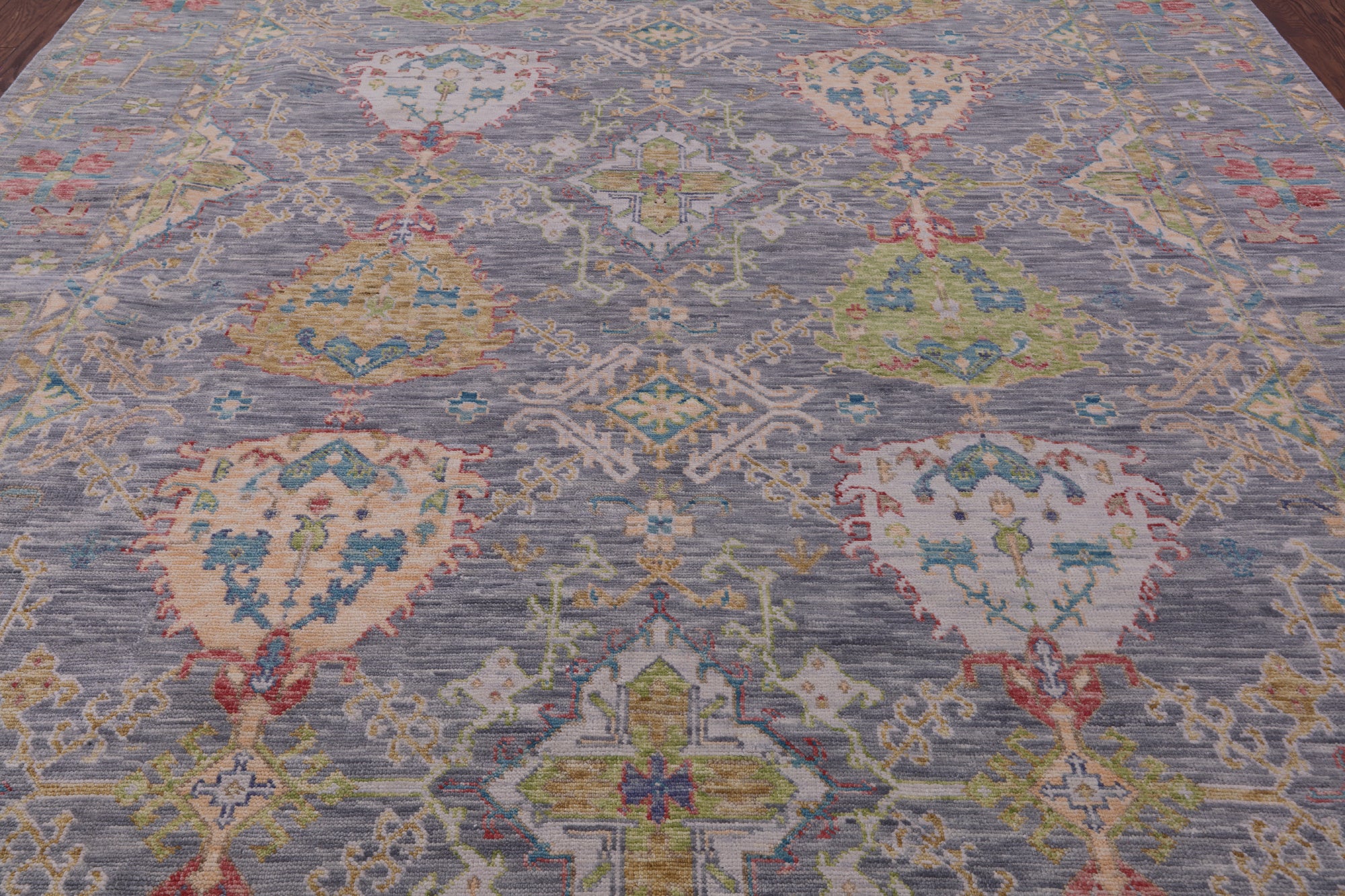 Grey Turkish Oushak Hand Knotted Wool Rug - 10' 4" X 13' 11" - Golden Nile
