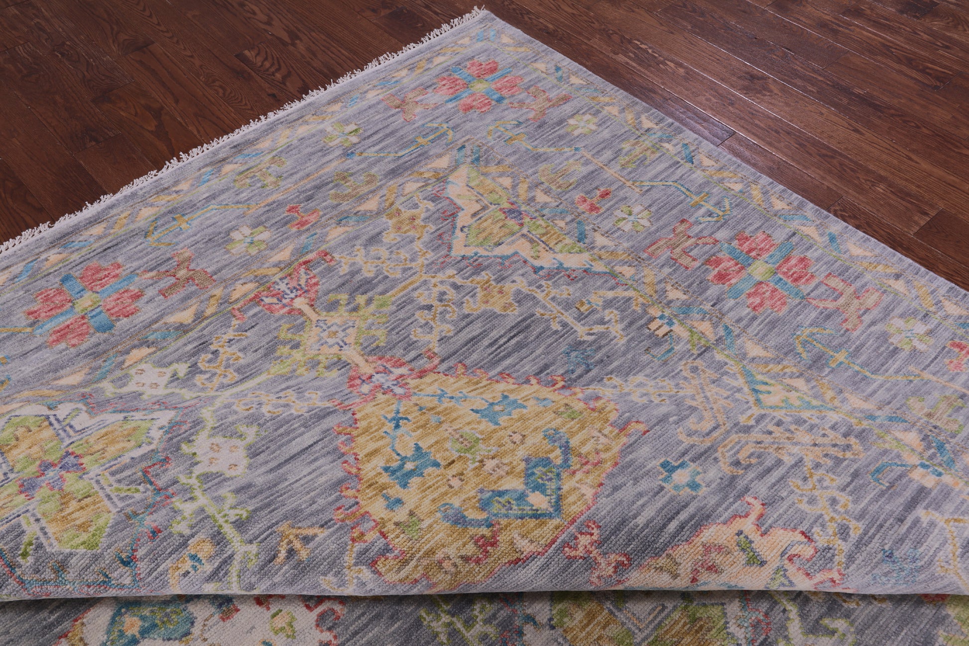 Grey Turkish Oushak Hand Knotted Wool Rug - 10' 4" X 13' 11" - Golden Nile