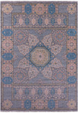 Grey Geometric Persian Mamluk Hand Knotted Wool Rug - 10' 2" X 14' 1" - Golden Nile