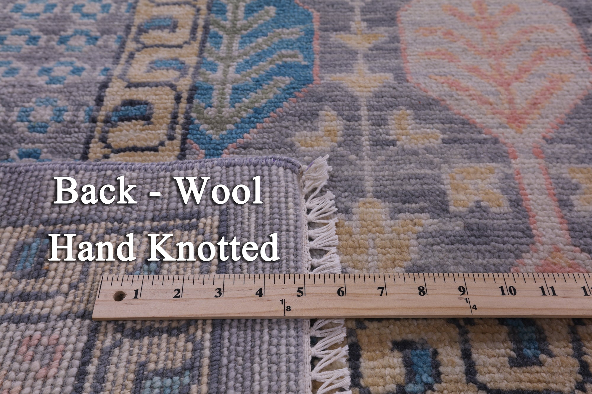 Grey Geometric Persian Mamluk Hand Knotted Wool Rug - 10' 2" X 14' 1" - Golden Nile