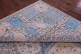 Grey Geometric Persian Mamluk Hand Knotted Wool Rug - 10' 2" X 14' 1" - Golden Nile