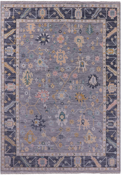 Grey Turkish Oushak Hand Knotted Wool Rug - 10' 1" X 13' 11" - Golden Nile