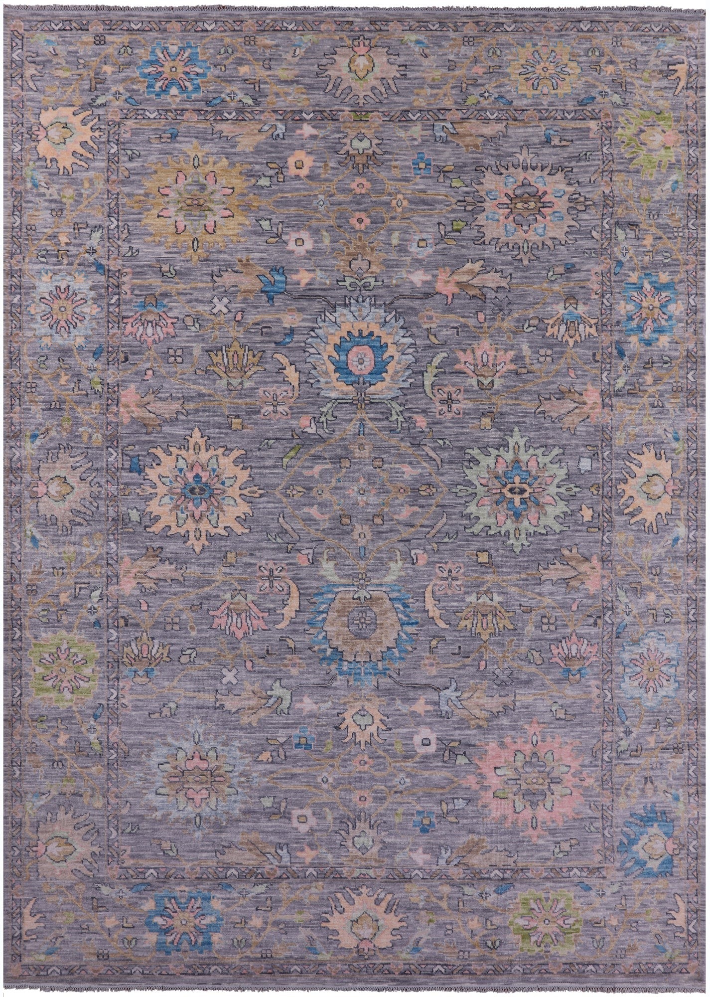 Grey Persian Tabriz Hand Knotted Wool Rug - 10' 3" X 14' 5" - Golden Nile