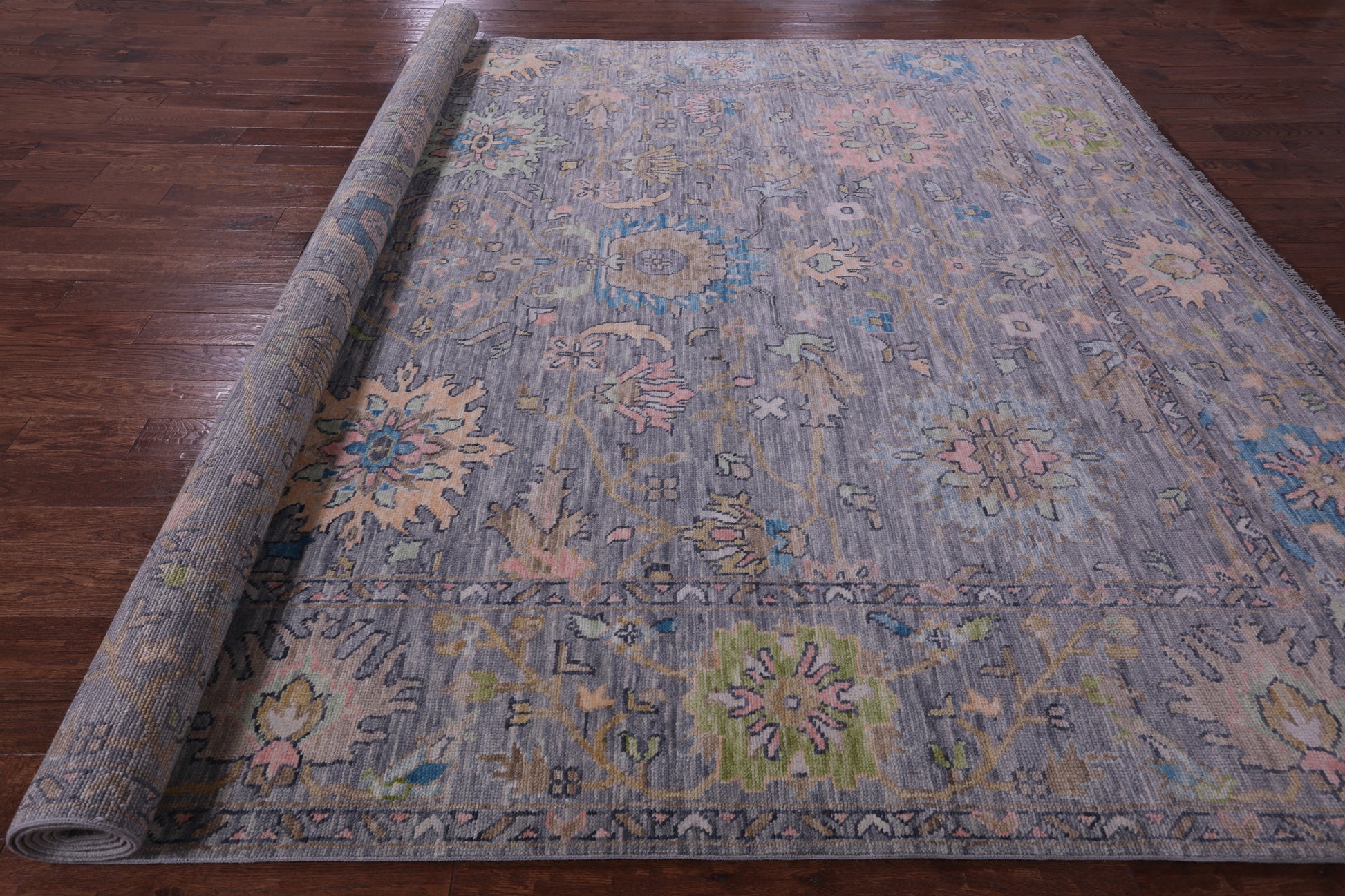 Grey Persian Tabriz Hand Knotted Wool Rug - 10' 3" X 14' 5" - Golden Nile