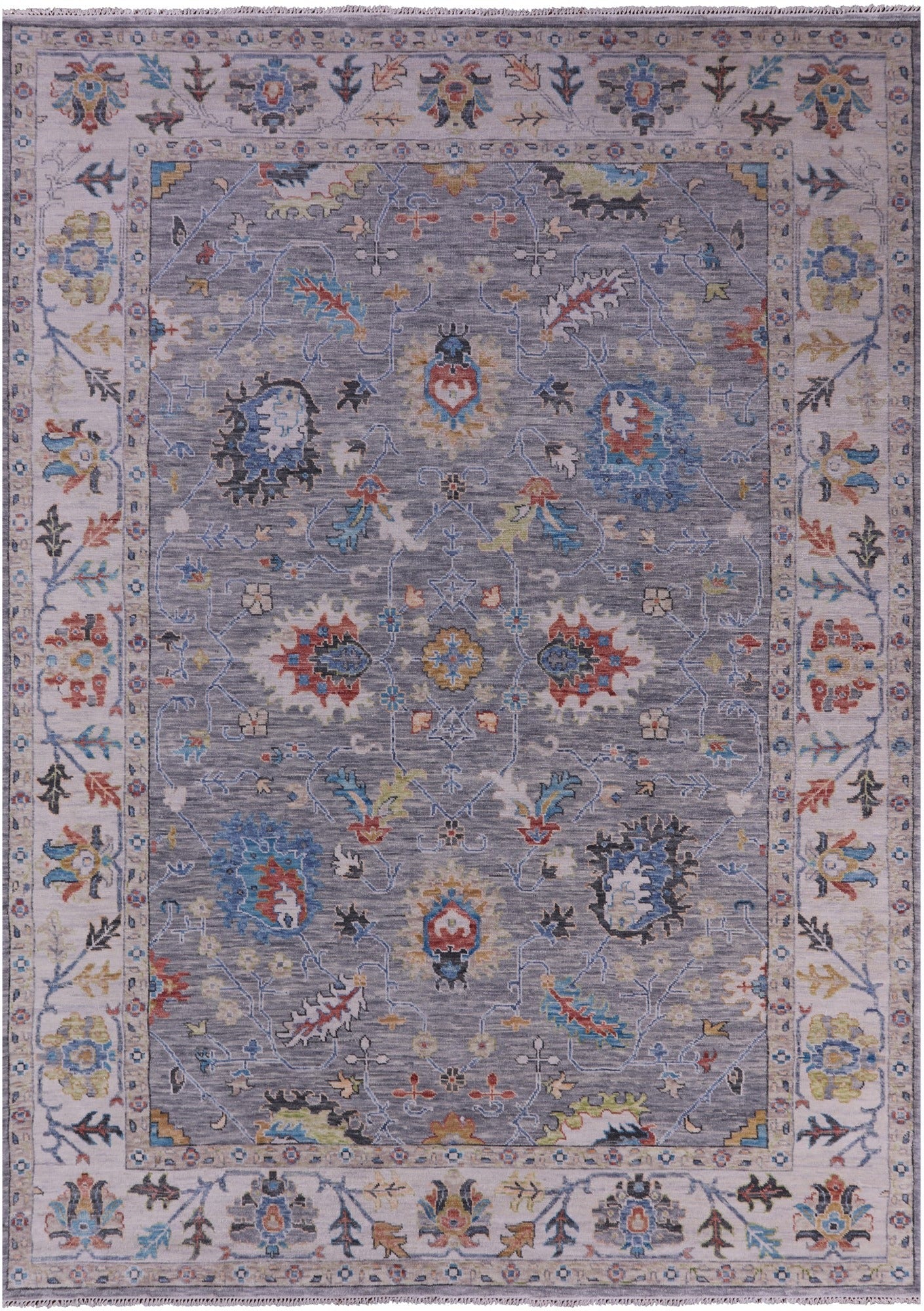 Grey Persian Tabriz Hand Knotted Wool Rug - 10' 1" X 14' 7" - Golden Nile