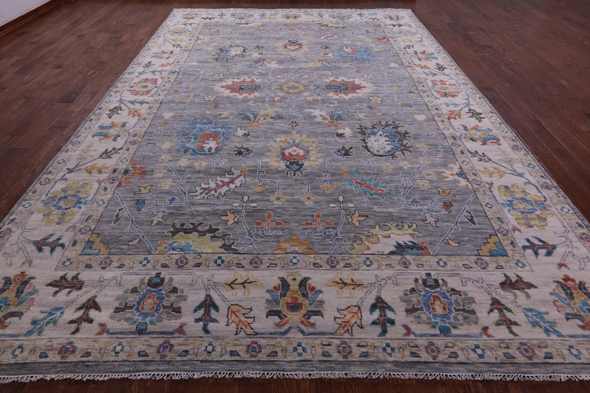 Grey Persian Tabriz Hand Knotted Wool Rug - 10' 1" X 14' 7" - Golden Nile