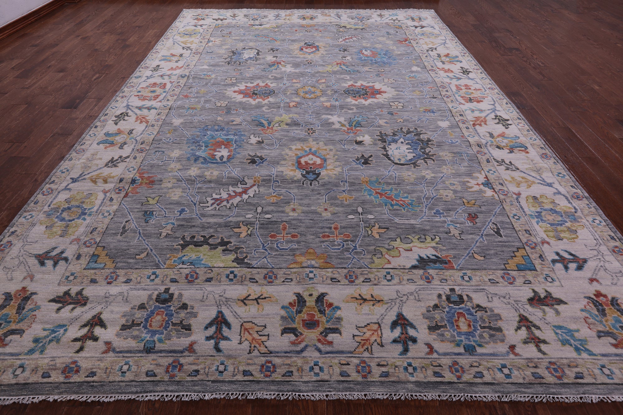 Grey Persian Tabriz Hand Knotted Wool Rug - 10' 1" X 14' 7" - Golden Nile