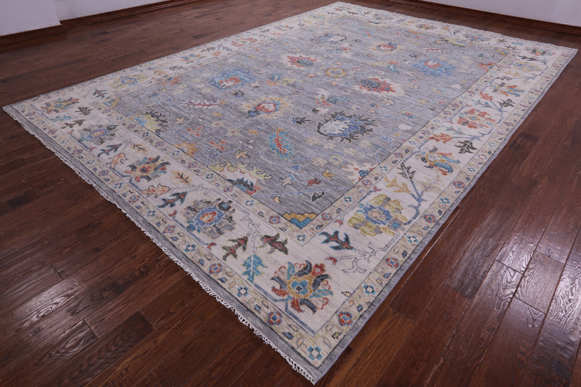 Grey Persian Tabriz Hand Knotted Wool Rug - 10' 1" X 14' 7" - Golden Nile