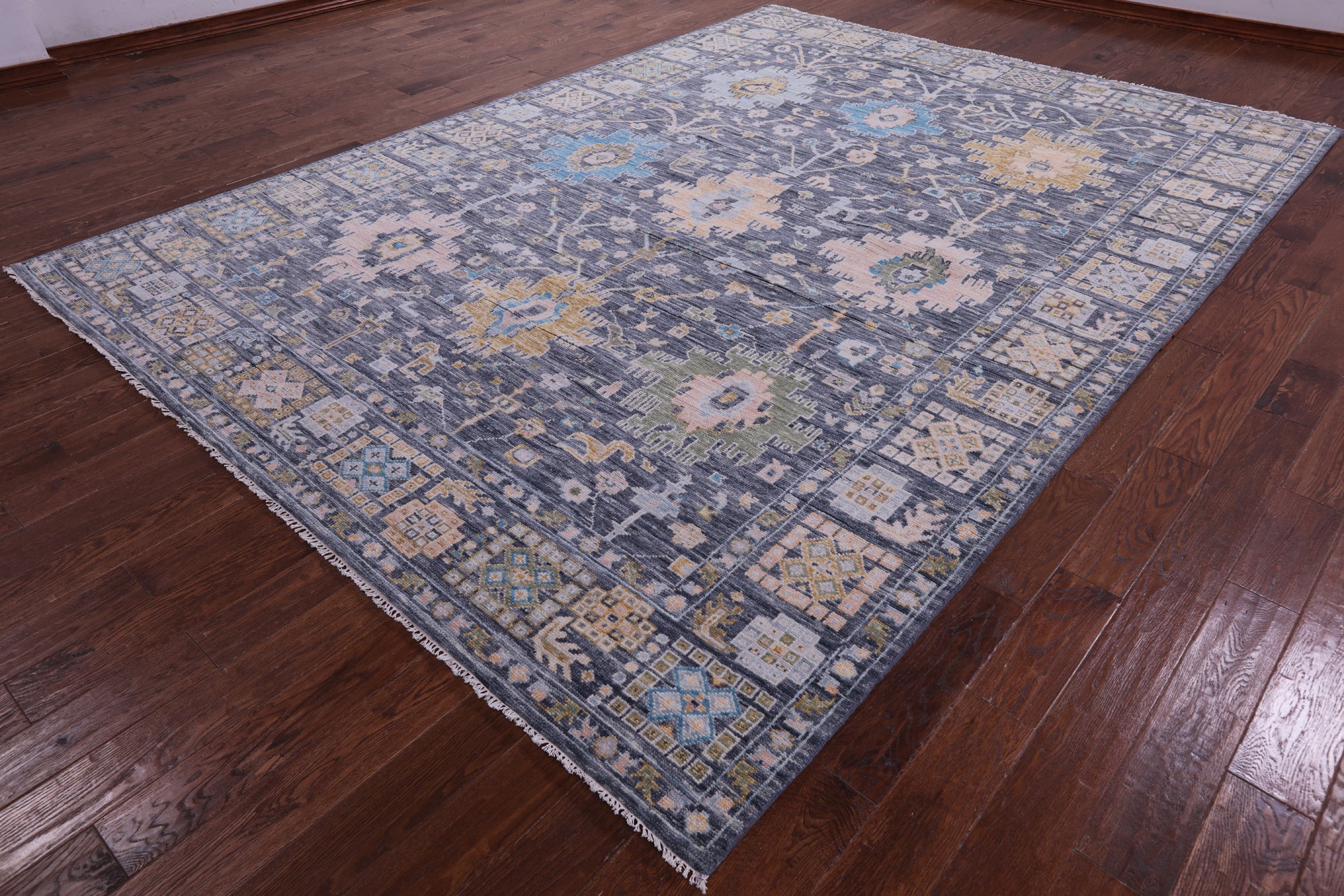 Grey Turkish Oushak Handmade Wool Rug - 8' 11" X 12' 5" - Golden Nile