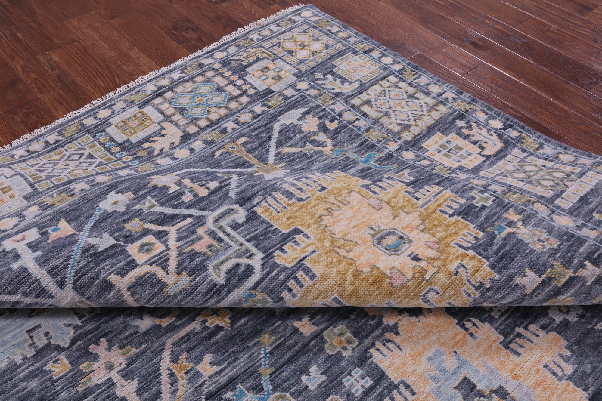 Grey Turkish Oushak Handmade Wool Rug - 8' 11" X 12' 5" - Golden Nile