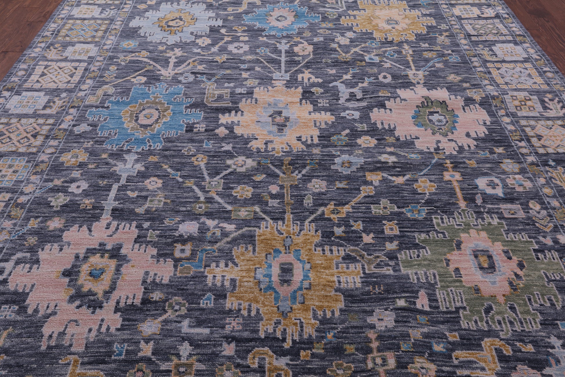 Grey Turkish Oushak Handmade Wool Rug - 8' 11" X 12' 5" - Golden Nile