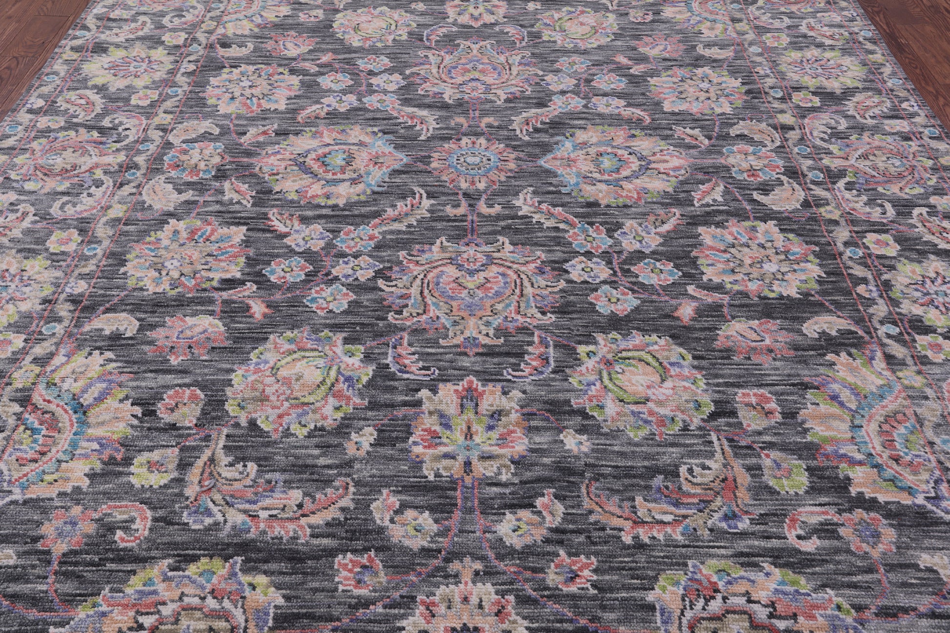 Grey Persian Tabriz Hand Knotted Wool Rug - 9' 2" X 12' 2" - Golden Nile