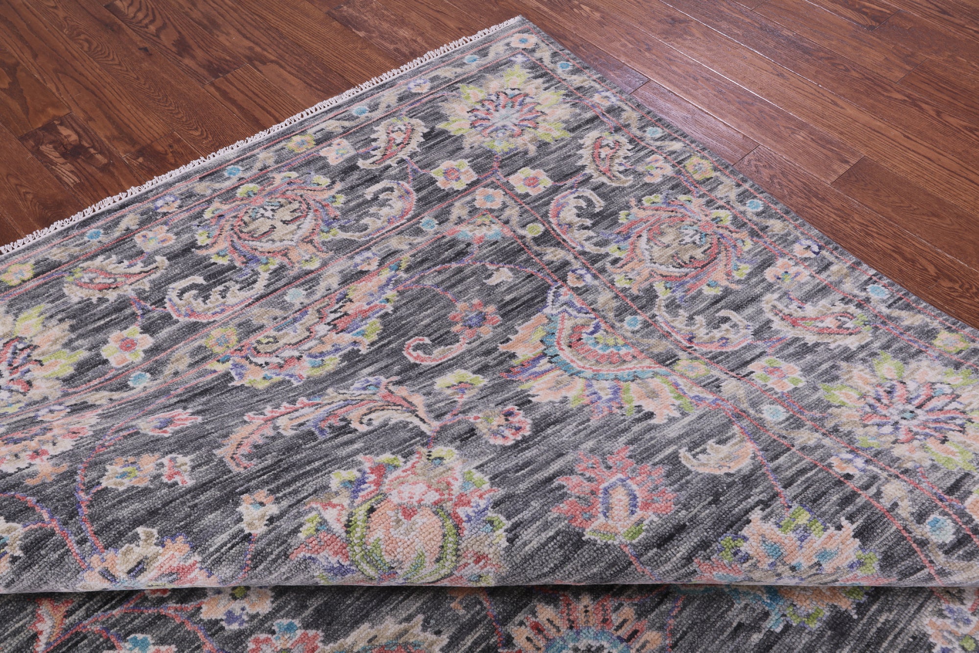 Grey Persian Tabriz Hand Knotted Wool Rug - 9' 2" X 12' 2" - Golden Nile