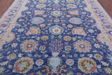 Blue Persian Tabriz Hand Knotted Wool Rug - 9' 2" X 11' 11" - Golden Nile